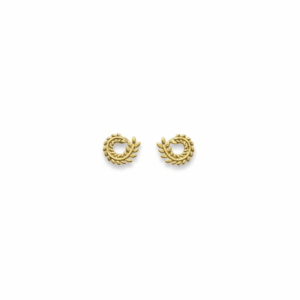 Gold Laurel Leaf Hoop Earrings