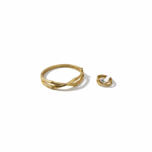 Jewellery set - Elegant Crossover Bracelet and Ring