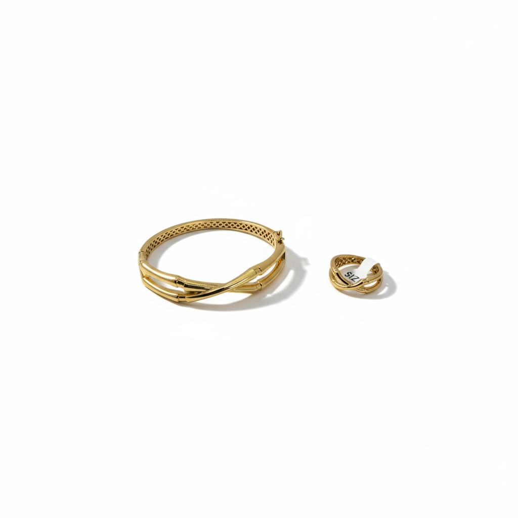 Jewellery set - Elegant Crossover Bracelet and Ring