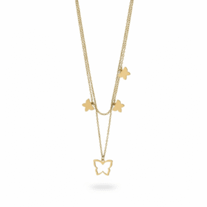 Double-Layered Gold Butterfly Necklace