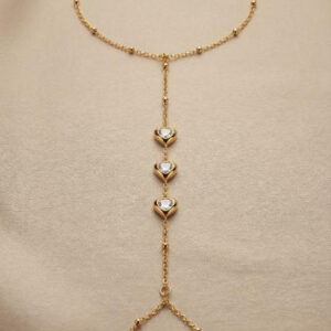 Golden Heart Hand Bracelet