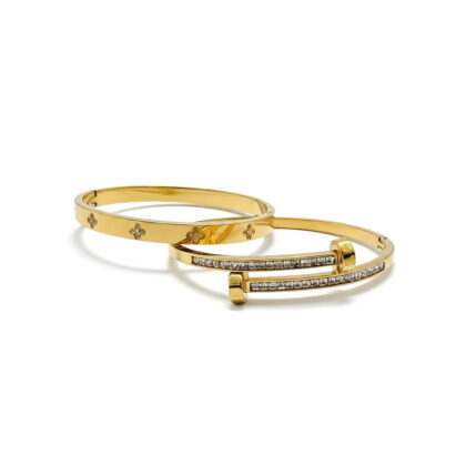 Elegant Gold Bracelet Set – Double Design