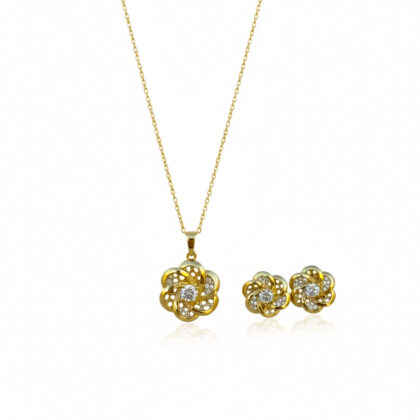 Luxury Floral Jewelry Set – Necklace & Earrings