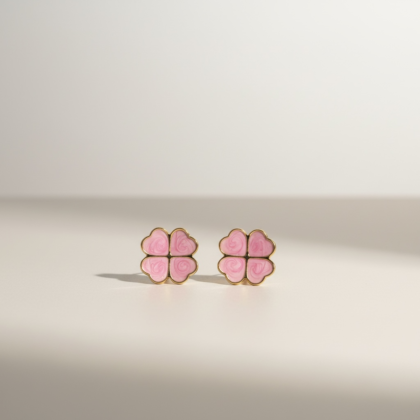 Blush Enmel Clover Earrings
