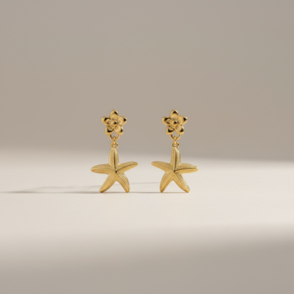 Golden Starfish Earrings
